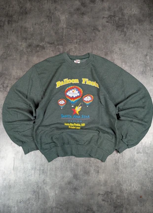 Pull crowneck Jerzees vert Ballon Fiesta Octobre 2007 imprimé made in Mexico - size M, marke: Vintage Dressing, zustand: Sehr gut, größe: M / 38 / 10, 19,90 €, 21,60 € inklusive Vinted-Käuferschutz