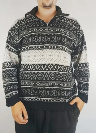Pull d'hiver Quart-zip Vintage rétro tendance taille M homme black and white, marque: Vintage Dressing, état: Très bon état, taille: M, 14,99 €, 16,44 € Protection acheteurs incluse