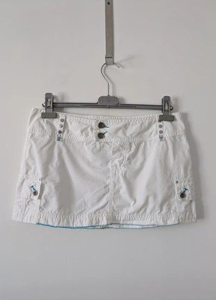 Mini-jupe d'été blanche en coton - Teddy Smith - taille 30 (FR40), merk: Teddy Smith, staat: Heel goed, maat: L / 40 / 12, € 7,00, € 8,05 inclusief Kopersbescherming Pro