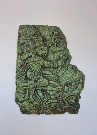 Wall Art Hanging Plaque Mayan Aztec Mexican/Crushed Malachite Stone Sculpture, merk: Vintage, staat: Heel goed, € 14,75, € 16,19 inclusief Kopersbescherming