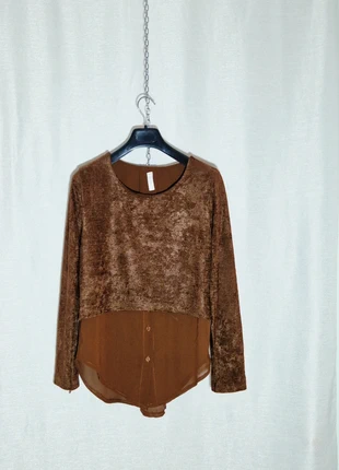 Maglietta-Camicia Marrone Castano con Riflessi Oro – Taglia 44 Over Made in Italy, brand: Made In Italy, condizioni: Ottime, taglia: L / IT 44 / EU 40, €7.00, €8.05 include la Protezione acquisti