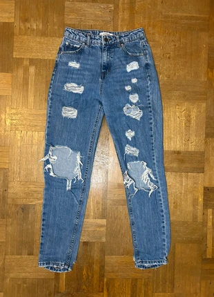 Jeans taille haute trouée, brand: Pull & Bear, condition: Very good, size: XXS / 32 / 4, €4.00, €4.90 includes Buyer Protection