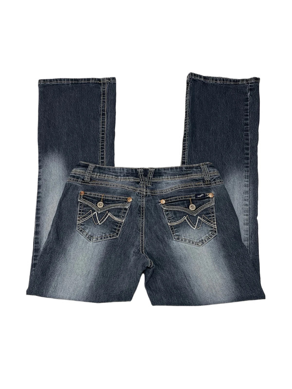 Y2k Rare Angels Flared Jeans bootcut Evasé Bleu Washed Miss Me Style Vintage 2000s