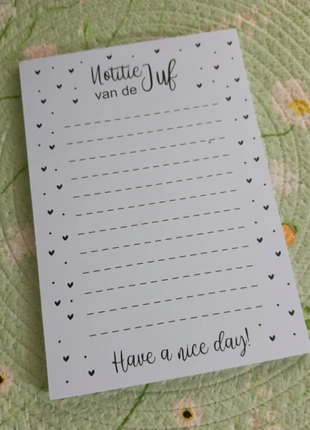 A5 notitieblok voor de juf, marca: merkloos, estado: Novo sem etiquetas, €2.95, €3.80 inclui Proteção do Comprador Pro