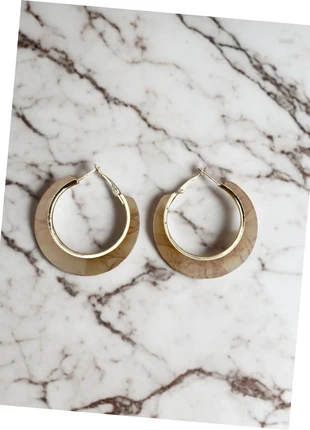 Boucles d'oreilles créoles dorées et marron taupe, marca: Boutique privée, estado: Muito bom, €4.50, €5.43 inclui Proteção do Comprador