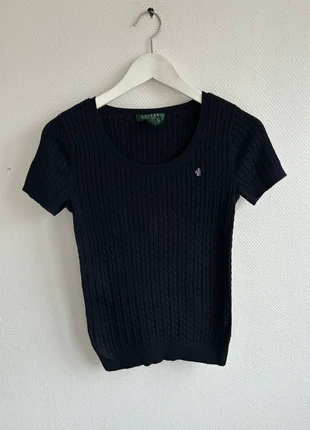 T-Shirt Torsadé Ralph Lauren Bleu Marine 📏 XS, merk: Ralph Lauren, staat: Heel goed, maat: XS / 34 / 6, € 25,00, € 26,95 inclusief Kopersbescherming Pro