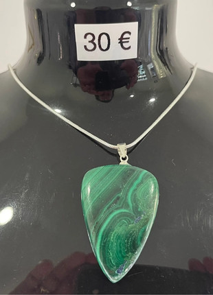 Magnifique malachite naturelle collier plus pendentif, marque: Magnifique, état: Neuf avec étiquette, 10,00 €, 11,20 € Protection acheteurs incluse