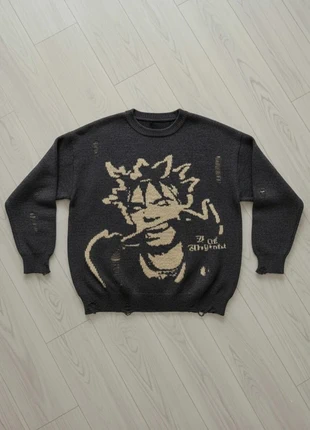 Vintage Pull Tricot Grunge Oversize Anthracite Motif Graphique Détruit, marque: Vintage Dressing, état: Très bon état, taille: M, 55,00 €, 58,45 € Protection acheteurs incluse