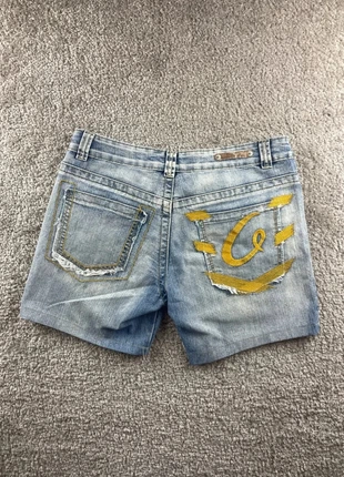 Short Jean Hip Hop Vintage Y2k Cute Well – Brodé Jaune Style Streetwear, marke: Vintage Dressing, zustand: Sehr gut, größe: M / 38 / 10, 14,95 €, 16,40 € inklusive Vinted-Käuferschutz