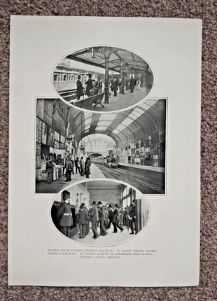 Views at Railway Stations, London - Antique Print - 1902, brand: NO LABEL, condition: Good, £8.99, £10.14 includes Buyer Protection Pro