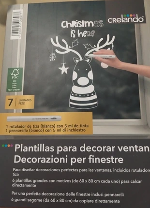 Plantillas para decorar ventanas Navidad, marca: Crelando, estado: Nuevo sin etiquetas, 2,50 €, 3,33 € Protección al comprador incluida