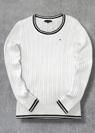 Pull torsadé Tommy Hilfiger femme blanc logo brodé - M, marca: Tommy Hilfiger, estado: Muy bueno, tamaño: M / 38 / 10, 43,00 €, 45,85 € Protección al comprador incluida