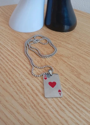 Solde 💝 Idée cadeau vintage style Collier as de coeur homme acier inoxydable, staat: Goed, € 11,90, € 13,20 inclusief Kopersbescherming Pro