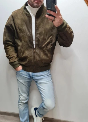 Veste cuir vert brodé au dos Wyoming XL, marca: WYOMING, estado: Muito bom, tamanho: XL, €25.00, €26.95 inclui Proteção do Comprador Pro