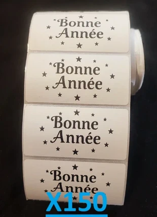 Lot de 150 autocollants “Bonne Année” stickers Nouvel An pour colis, emballages et cadeaux, marque: sansnom., état: Neuf sans étiquette, 6,00 €, 7,00 € Protection acheteurs (Pro) incluse