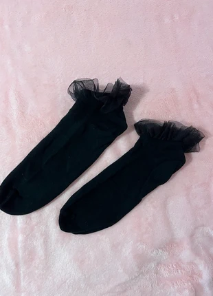 Calze da donna nere con volant🖤, marque: Ragazza, état: Très bon état, taille: M | 39–42, 2,50 €, 3,33 € Protection acheteurs incluse