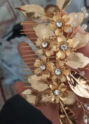 Peigne à cheveux doré floral – Accessoire mariage / mariée, merk: indépendante, staat: Nieuw zonder prijskaartje, € 35,00, € 37,45 inclusief Kopersbescherming