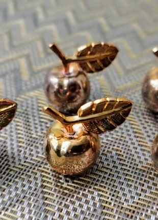 Six Marques place vintage pomme dorés, marque: Vintage, état: Satisfaisant, 10,00 €, 11,20 € Protection acheteurs incluse