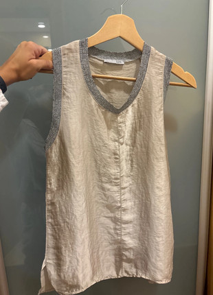 Top bege e cinzento Zara, marque: Zara, état: Neuf sans étiquette, taille: M / 38 / 10, 3,00 €, 3,85 € Protection acheteurs incluse