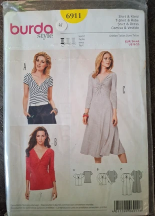 Patron de couture style burda ref 6911 blouse et robe, marque: Burda, état: Neuf avec étiquette, 8,00 €, 9,10 € Protection acheteurs incluse