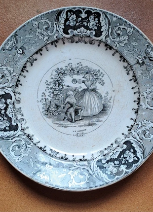 Assiette décorative ancienne noir et blanc, merk: Lebeuf Milliet et Cie, staat: Heel goed, € 15,00, € 16,45 inclusief Kopersbescherming