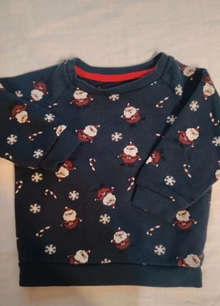Sweat de Noël bébé – Père Noël & flocons – Primark – 12/18 mois, brand: Primark, condition: Good, size: 12-18 months / 80 cm, €2.00, €2.80 includes Buyer Protection