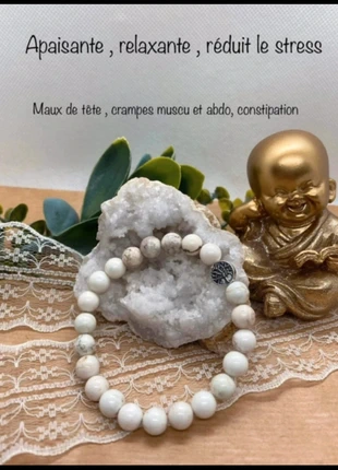 Bracelet magnésite et arbre de vie 18,5 cm , lithothérapie, estado: Muy bueno, 11,00 €, 12,25 € Protección al comprador Pro incluida