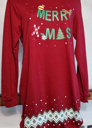 Robe de Noël rouge à imprimé festif Taille L 40, condizioni: Ottime, taglia: L / IT 44 / EU 40, €18.00, €19.60 include la Protezione acquisti