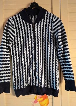 🧥 Cardigan a righe bianche e blu con cerniera – Casual e versatile, marca: Blend, estado: Muy bueno, tamaño: S / 36 / 8, 6,90 €, 7,95 € Protección al comprador incluida