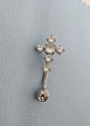 Kreuz Piercing Bauchnabel Silber mit Glitzersteinen, brand: Sonstiges, condizioni: Ottime, €5.00, €5.95 include la Protezione acquisti