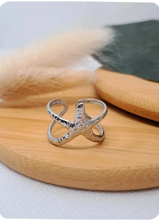 Bague Étoile de Mer Argentée – Acier Inoxydable Ajustable – Esprit Marin, merk: Trésor d'Acier, staat: Nieuw zonder prijskaartje, maat: Aanpasbaar, € 8,95, € 10,10 inclusief Kopersbescherming