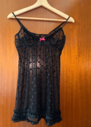 Sheer vintage black and pink dress polka dot, brand: Apt. 9, condition: Very good, £6.00, £7.00 includes Buyer Protection