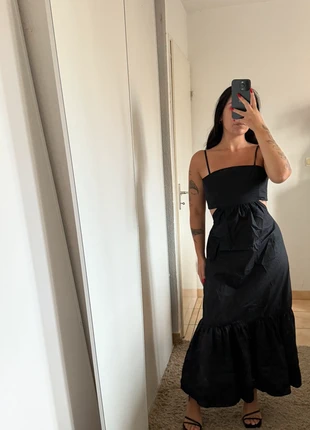 Robe longue noire Dèluc 100% coton dos nu élégante et tendance taille CS, marque: Boho Chic, état: Neuf avec étiquette, taille: XS / 34 / 6, 35,00 €, 37,45 € Protection acheteurs incluse