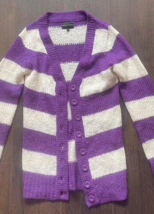 Purple contrast button up wool knit maxi cardigan, brand: Miss Fiori, condition: Very good, size: S / UK 8-10, £6.00, £7.00 includes Buyer Protection