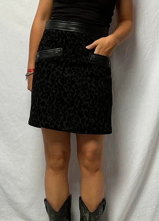 Jupe velours noir léopard morgan taille 38/M en très bon état, brand: Morgan, condition: Very good, size: M / 38 / 10, €15.00, €16.45 includes Buyer Protection