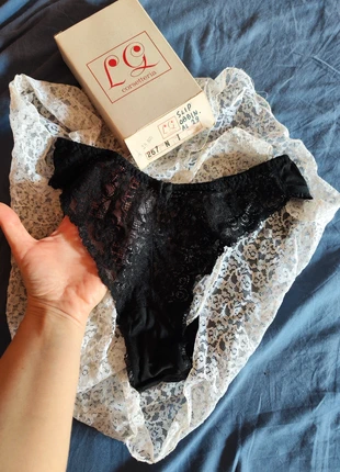 Raro! Slip Vintage di Lingerie/Corsetteria Italiana in Pizzo Nero (TG. 1 - XS), marca: LG Corsetteria, estado: Novo com etiquetas, tamanho: XS / 34 / 6, €6.00, €7.00 inclui Proteção do Comprador