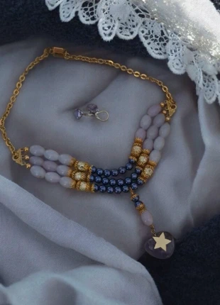 Collier multi rang violet doré Chic, condition: Very good, €15.00, €16.45 includes Buyer Protection