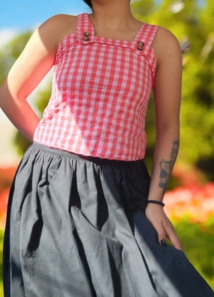 Blusa de cuadros rojo y rosa, marque: Unit, état: Très bon état, taille: S / 36 / 8, 5,00 €, 5,95 € Protection acheteurs incluse