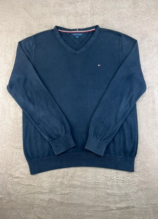 Tommy Hilfiger Pull Col V Homme L – Classique | Chic | Bleu Marine, marca: Tommy Hilfiger, estado: Muito bom, tamanho: L, €19.00, €20.65 inclui Proteção do Comprador