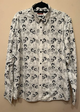 Mens White Shirt With Black Poppy Flowers Piere Cardin Size 2XL, brand: Pierre Cardin, condition: New without tags, size: XXL, £18.00, £19.60 includes Buyer Protection