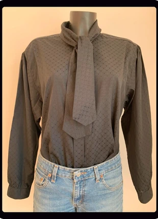 Chemisier à lavallière Vintage 80/90’s, marque: Vintage Dressing, état: Très bon état, taille: XXL / 44 / 16, 14,00 €, 15,40 € Protection acheteurs (Pro) incluse