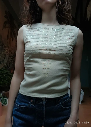 Tee-shirt a paillettes style Y2k / années 2000, état: Très bon état, taille: M / 38 / 10, 3,50 €, 4,38 € Protection acheteurs incluse