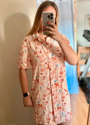 Robe chemise à motifs pêche Object taille 36 S, brand: Object, condition: Very good, size: S / 36 / 8, €12.00, €13.30 includes Buyer Protection