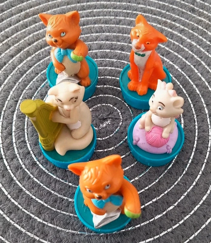 5 figurines bouchons de smarties les aristochats - photo numéro 2