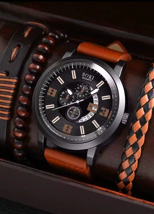Ensemble montre et bracelets pour homme SOKI – 4 pièces, neuf, marke: soki, zustand: Neu, größe: 43–46 mm, 7,00 €, 8,05 € inklusive Vinted-Käuferschutz