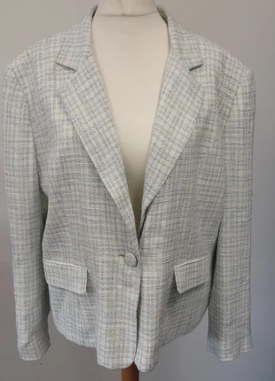 BHS white / turquoise women's jacket size 20 (G2) (BH), brand: Bhs, condition: New with tags, size: 4XL / UK 32-34, £6.00, £7.00 includes Buyer Protection Pro