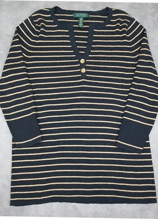 Pull col v boutonné manches 3/4 noir et doré Marque Lauren Ralph Lauren Taille 1X, merk: Lauren Ralph Lauren, staat: Heel goed, maat: Overige, € 39,00, € 41,65 inclusief Kopersbescherming Pro