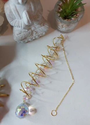 Mobile en verre attrape soleil spirale dorée blanche, brand: Accessoires, condition: Very good, €8.90, €10.05 includes Buyer Protection