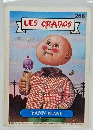 Carte Les Crados n°268 - Yann Plane - 1986 - Topps, brand: Topps, condition: Very good, €5.90, €6.90 includes Buyer Protection Pro