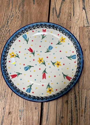 Bolesławiec śliczny talerz tulipany Unikat !, merk: BOLESLAWIEC, staat: Nieuw zonder prijskaartje, € 19,00, € 20,65 inclusief Kopersbescherming